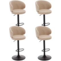 Barhocker Für Küche Aus Leinen Drehbar Mit Lehne Khaki 4er Set Wahson