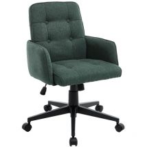 Wahson Bürostuhl, Leinen Arbeitsstuhl Höhenverstellbar, Drehbar Chefsessel Für Büro, Modern Schminkstuhl Für Schlafzimmer, Braun