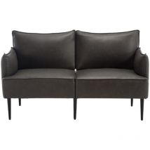 Canapé 2 Places en Curi pu Canapé d'angle, Pieds Métal, Meuble rembourré Design, Wahson Canapé Relax Moderne pour Salon, Gris