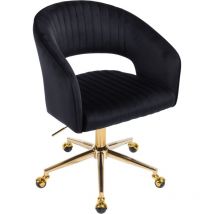 Wahson Office Chairs - Office Chair in Velvet Modern Swivel Desk Chair with Hollow Elegant Backrest Task Chair Height Adjustable for Home Office,