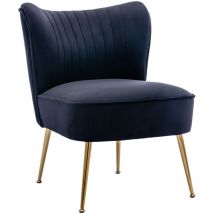 Wahson Office Chairs - Relaxsessel Für Wohnzimmer Aus Samt Moderner Ohrensessel Mit Goldenen Metallbeine Schwarz Wahson