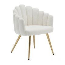 Relaxsessel Wohnzimmer aus Kunstfell Modern mit Mwtalbeine weiß Wahson