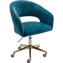 Silla Giratoria de Escritorio Silla de Oficina Regulable en Altura con Respaldo Hueco para Dormitorio Oficina, Turquesa, Wahson
