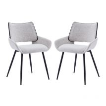 Juego de 2 Sillas de Cocina Tapizadas en Chenilla Sillas de Ocio Modernas y Sencillas para el Salón del Restaurante, Gris, Wahson