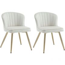 Wahson Office Chairs - Sillas de Comedor de Terciopelo Juego de 2 Sillas Cocina Modernas Cojín Grueso Sillas de Salón con Patas Doradas para Sala de