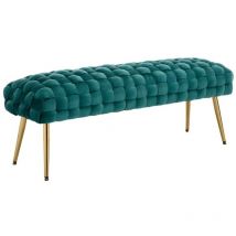 Wahson Office Chairs - Sitzbank Für Schlafzimmer Aus Samt Mit Vergoldeten Metallbeinen 120cm Grün Wahson