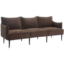 Sofá Modular en Chenilla 3 Plazas Sofá Seccional Moderno Settee para Dormitorio Oficina Sala de Estar, Marrón, Wahson