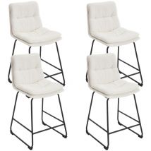 Wahson Office Chairs - Wahson Tabourets de Bar Lot de 4 Chaise Haute Cuisine en Fausse Fourrure avec Coussin Confortable, Pied Métal, Chaise de Bar