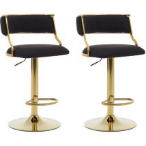 Wahson Office Chairs - Juego de 2 Taburetes de Bar en Terciopelo Acolchado Sillas de Mostrador con Respaldo Curvado Chic para el Hogar Pub