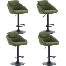 Juego de 4 Taburetes de Bar de Lino Acolchados Suaves de Altura Regulable Taburetes Modernos para el Hogar Cocina Restaurante, Verde, Wahson