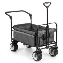 Waldbeck - Easy Rider chariot de transport avec toit charge 70kg barre télescopique pliant gris