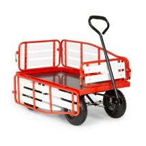 Waldbeck - Ventura chariot à main charrette charge lourde 300 kg acier wpc rouge