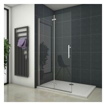 Aica Sanitaire - Walk in 2 hojas plegables vidrio templado con tratamiento antical,81x195cm es ajustable entre 795mm - 815mm