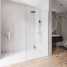 Walk-In Bernstein EX102-2 10mm Nano Klarglas Edelstahl Chrom 160x220cm ohne Bodenprofil