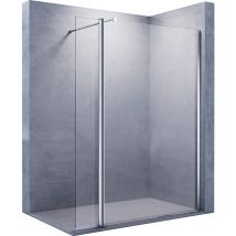 Sonni - Walk In Dusche Duschwand mit 30cm Seitenteil Duschabtrennung Duschkabine mit Stabilisator Nano esg Glas 8mm 76x200cm mit 30cm Schwenktür