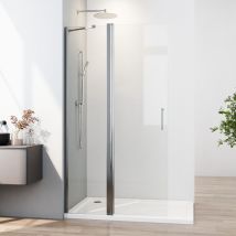 Boromal - Walk In Duschwand, 100x185 Cm Falttür Drehtür Begehbare Dusche Glasabtrennung Duschkabine Duschtrennwand 5mm Esg-sicherheitsglas Nano 
