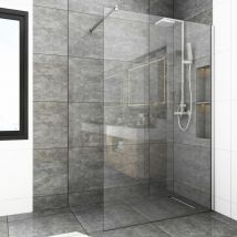 Walk in Duschwand Duschabtrennung Nano Beschichtung esg 8mm Glas Walk in Dusche mit Stabilisator 80x195cm - Witen&nock