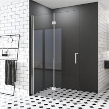 Walk in Duschwand, 75x195 cm Falttür Walk in Dusche Doppel Faltbar Duschtrennwand Walk-in Duschabtrennung Walk in Dusche 5mm ESG-Sicherheitsglas Nano