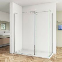 B:40 x T:85 x H:200cm Walk in Duschwand 8mm nano esg Glas Duschkabine +2 x Stabilisierungs Stange+Flipper Panel 30x200cm