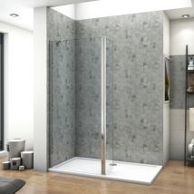Duschparadies-de - 160x200cm Walk in Duschwand+40x200cm Flipper Panel + 45cm Stabilisator 8mm nano esg Glas Duschwand