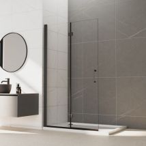 Walk in Duschwand,90x195 cm Falttür Dusche Duschtrennwand Nano Beschichtung 5mm ESG-Sicherheitsglas Duschkabine,Montage auf Duschewanne oder