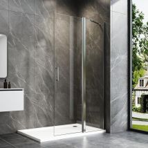 Walk-in Glas Duschwand 90x185cm Schwingtür Duschabtrennung, Walk in Duschkabine Pendeltür Duschtrennwand Dusche aus 5mm nano ESG-Sicherheitsglas,