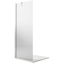 Idralite - Paroi douche en verre transparent avec traitement anticalcaire h 190 mod Walk in Flip 26 cm