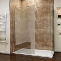 Walk in Shower Enclosure Wetroom Shower Glass Panel with 1500 x 800mm with Tray - Elegant