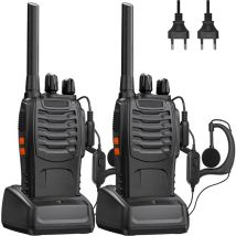 Sinbinta - Walkie Talkie 16 Kanäle Wiederaufladbares Walkie Talkie 1500mAh, Professionelle PMR-Funkgeräte Reichweite 3-5 km, für Baustellen, Wandern,