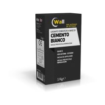 Wall Cemento Polvere Bianco 1 kg – 1 kg – Intonaci per superfici verticali e soffittature – Iris Color