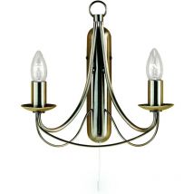 Searchlight - Maypole - 2 Light Multi Arm Candle Wall / Ceiling Pendant Antique Brass, E14