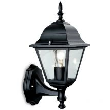 Firstlight Products - Firstlight - 1 Light Outdoor 4 Panel Lantern - Uplight Black IP43, E27