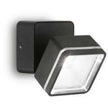 Omega Square Single Spotlight Black IP54 4000K - Ideal Lux