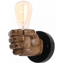 Axhup - Wall Lighting Fixture, Creative Hand Fist Shaped Wall Lamp, Industrial Resin Wall Sconce for Bedroom Living Room - Right