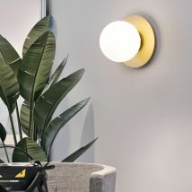 Wall Lights, Simple Personality Indoor Wall Light, Dimmable Wall Lamp for Office, Home, Kitchen, Living Room, Bedroom, Loft Bar (with Bulb), Gold 1