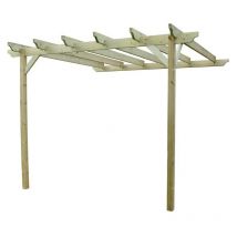 Rutland County Garden Furniture Ltd - Wall Mounted Garden Pergola - Wood - L300 x W300 x H270 cm - Light Green