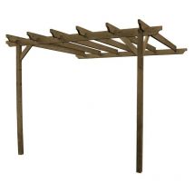 Rutland County Garden Furniture Ltd - Wall Mounted Garden Pergola - Wood - L300 x W420 x H270 cm - Rustic Brown