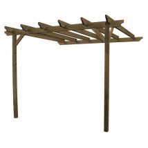 Rutland County Garden Furniture Ltd - Wall Mounted Garden Pergola - Wood - L420 x W420 x H270 cm - Rustic Brown