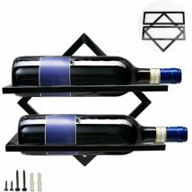 GTA - Wall Mounted Metal Wine Racks, Foldable Hanging Wine Rack Organizer for 2 Liquor Bottles, Wall Mounted Wine Rack Shelf for Kitchen Bar Cellar