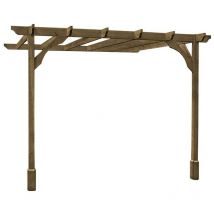 Rutland County Garden Furniture Ltd - Wall Mounted Premium Pergola - Wood - L360 x W480 x H270 cm - Rustic Brown