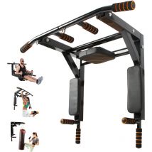 Leogreen - Multigriff Klimmzug Wandmontage Dip Station, 2 in1 Pull Up Bar Klimmzugstange Wand, Belastbarkeit bis 200 kg