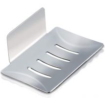 Wall Mounted Soap Dish, Stainless Steel Hole-Free Shower Soap Holder, Bathroom Kitchen Soap Holder for Storing Soap Sponge Brush (Silver)