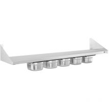 Royal Catering - Wall Mounted Spice Shelf Herb And Spice Holder Easy Assembly Stainless Steel