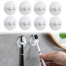 Csparkv - Wall Mounted Toothbrush Holder 8 Pcs Toothbrush Holder,Suction Cup Toothbrush Holder,Silicone Wall Mounted Toothbrush Holder,No Punching
