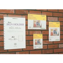 Liderpapel - Deflect-o Wall Sign Holder A3 Clear 47201 - Transparent
