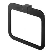 Bisk - Wall Square Towel Ring Black Dressing-Gown Hanger Bathroom