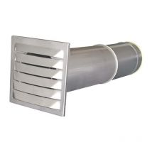 Wallair - N37849 Bouche d'évacuation murale d'économie d'énergie acier inoxydable Convient pour ø de tube: 12.5 cm S89336