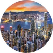 Papier peint cercle Skyline by Night 190 cm WallArt