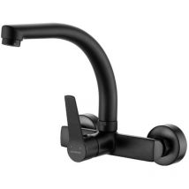 Kuchinox - Wall Mounted Kitchen Tap Black Single Lever High f Spout