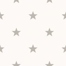 Noordwand - Wallpaper Friends & Coffee Little Stars Light Grey and White